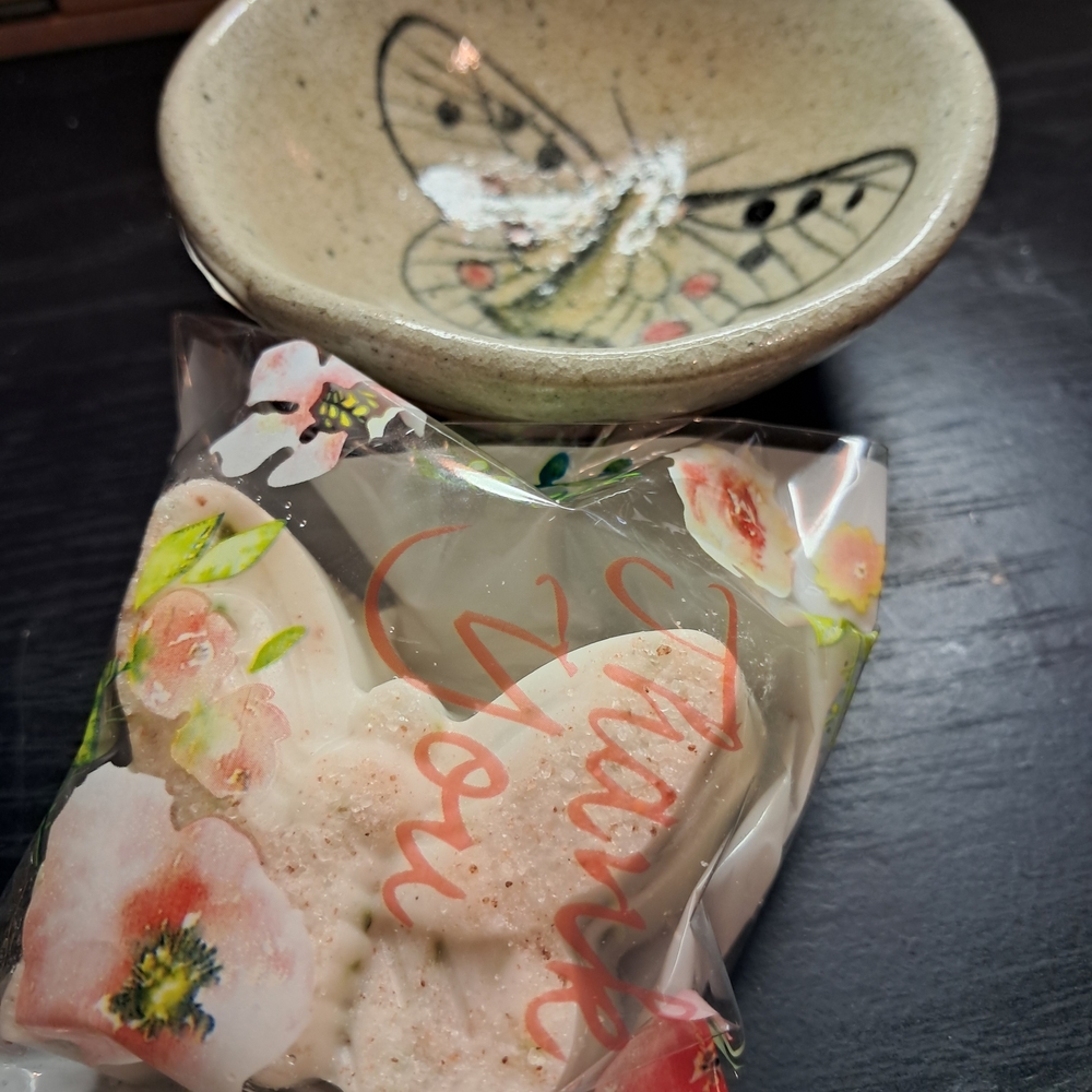 Seaweed Seasalt Butterfly Goats Milk Soap with Butterfly Dish